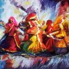 Abstract Indian Dancing Women Diamond Painting