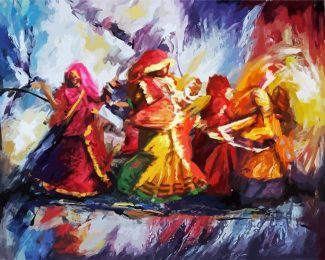 Abstract Indian Dancing Women Diamond Painting