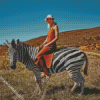 Woman Riding Zebra Diamond Painting