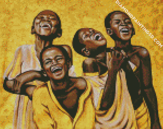African Children Laughing diamond painting