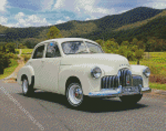 Antique White Holden Car diamond painting