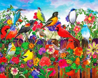 Birds And Flowers diamond painting