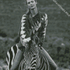Black And White Woman Riding Zebra Diamond Painting