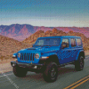 Blue Jeep Car diamond painting