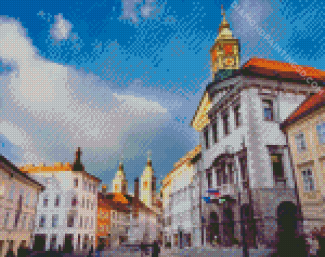 Central Market Ljubljana diamond painting