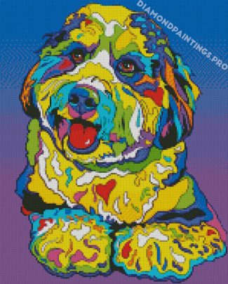 Colorful Bernedoodle Diamond Painting