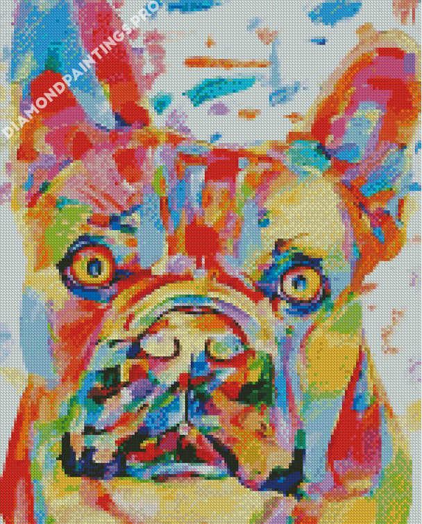Colorful Staffy Puppy Diamond Painting