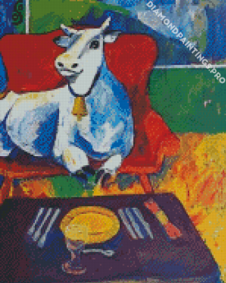 Cow In A Sofa Art Diamond Painting