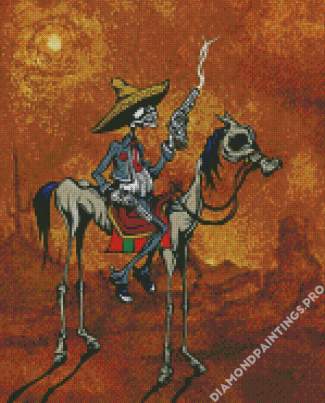 Cowboy Skull And Horse Diamond Paintings