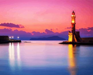 Crete Chania Lighthouse diamond painting