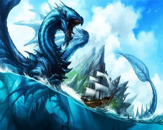 Fantasy Leviathan Sea Serpent Diamond Painting