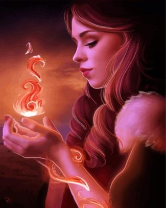 Fantasy Pyrokinesis Girl diamond painting