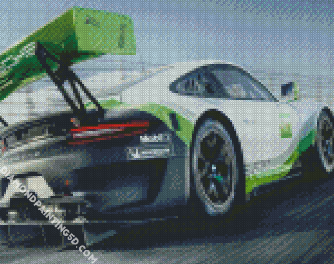 Green Porsche Car diamond painting