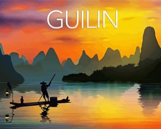 Guilin Silhouette Poster Diamond Painting