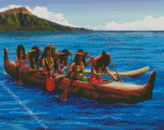 Hawaiian Girls Kayaking diamond painting