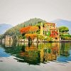 Italian Villa On The Lake Landscape Diamond Painting