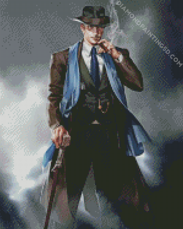 Mafia Man Smoking diamond painting