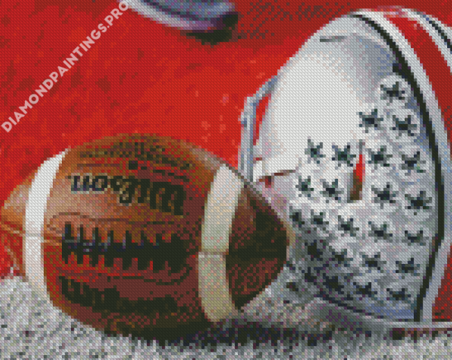 Ohio State Buckeyes Helmet And Ball Diamond Painting