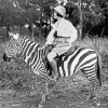 Vintage Woman Riding Zebra Diamond Painting