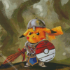 Pokemon Pikachu Knight diamond painting