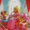 Princess Peach And Super Mario Characters Diamond Painting