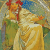 Princezna Hyacinta Alphonse Mucha Diamond Painting
