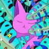 Cute Purple Cat Diamond Painting