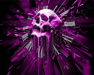 Purple Skull Diamond Painting