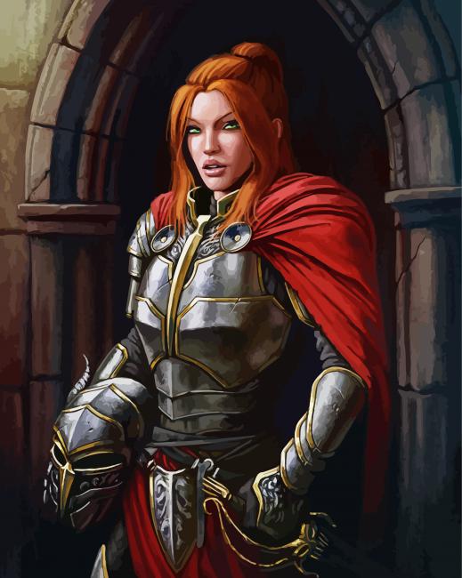 Redhead Warrior Lady Diamond Painting