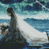 Sad Bride Kneeling Under Rain Diamond Painting