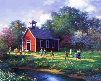 The Little Red Schoolhouse Diamond Painting