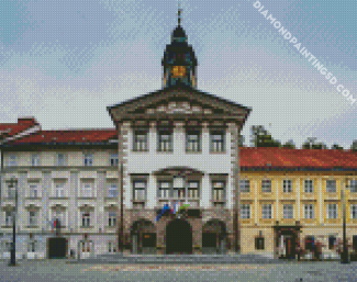 Town Hall Ljubljana diamond painting