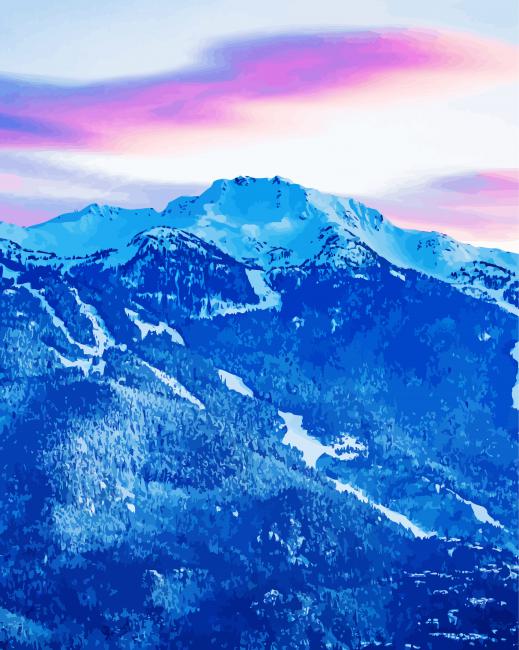 Whistler Snowy Mountains Diamond Painting