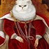White Royal Cat Diamond Painting