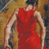 Abstract Red Lady Diamond Painting