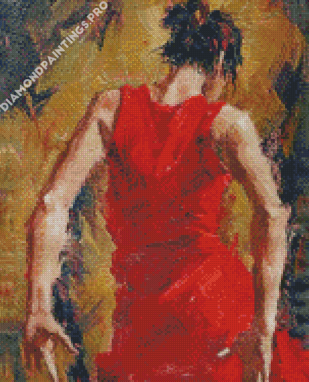 Abstract Red Lady Diamond Painting