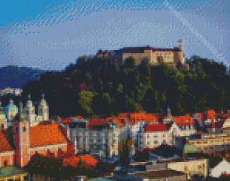 Aesthetic Ljubljana Castle diamond painting