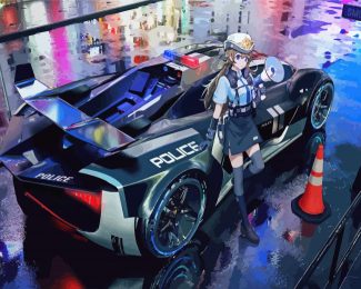 Anime Female Police Diamond Painting