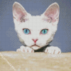 Blue Eyes Devon Rex Cat Head Diamond Painting