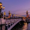 Bridge During Night Time Paris Diamond Painting