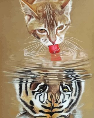 Cat Reflection Diamond Painting
