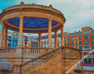 Colorful Buildings In Pamplona Diamond Painting