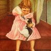 Cute Little Girl And Kitten Diamond Painting