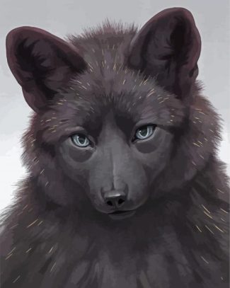 Cute Black Wolf diamond painting