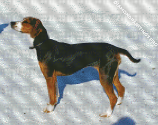 Finnish Hound Dog In Snow Diamond Painting
