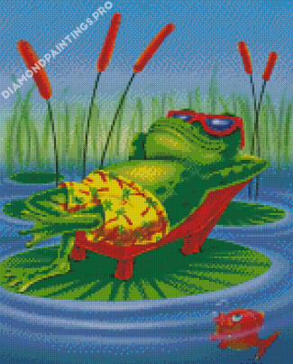 Frog On Lily Pad Diamond Painting