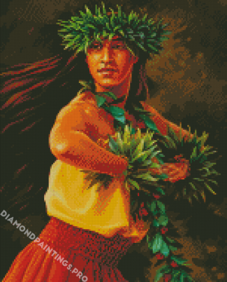 Hawaiian Hula Woman Diamond Painting
