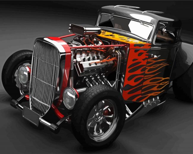 Aesthetic Hot Rod - 5D Diamond Painting - DiamondPaintings.Pro