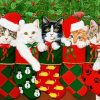 Kittens In Christmas Stockings diamond painting