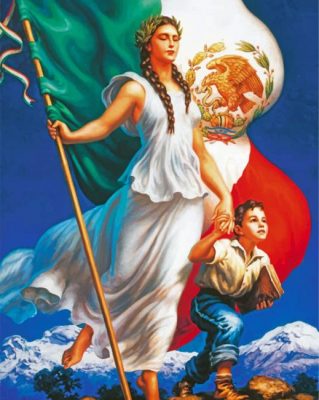 Mexican Lady And Her Son Diamond Painting